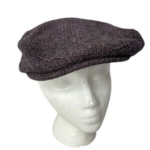 VTG Gap Duckbill Newsboy Hat Wool Herringbone Cap Cabbie Medium / Large Unisex